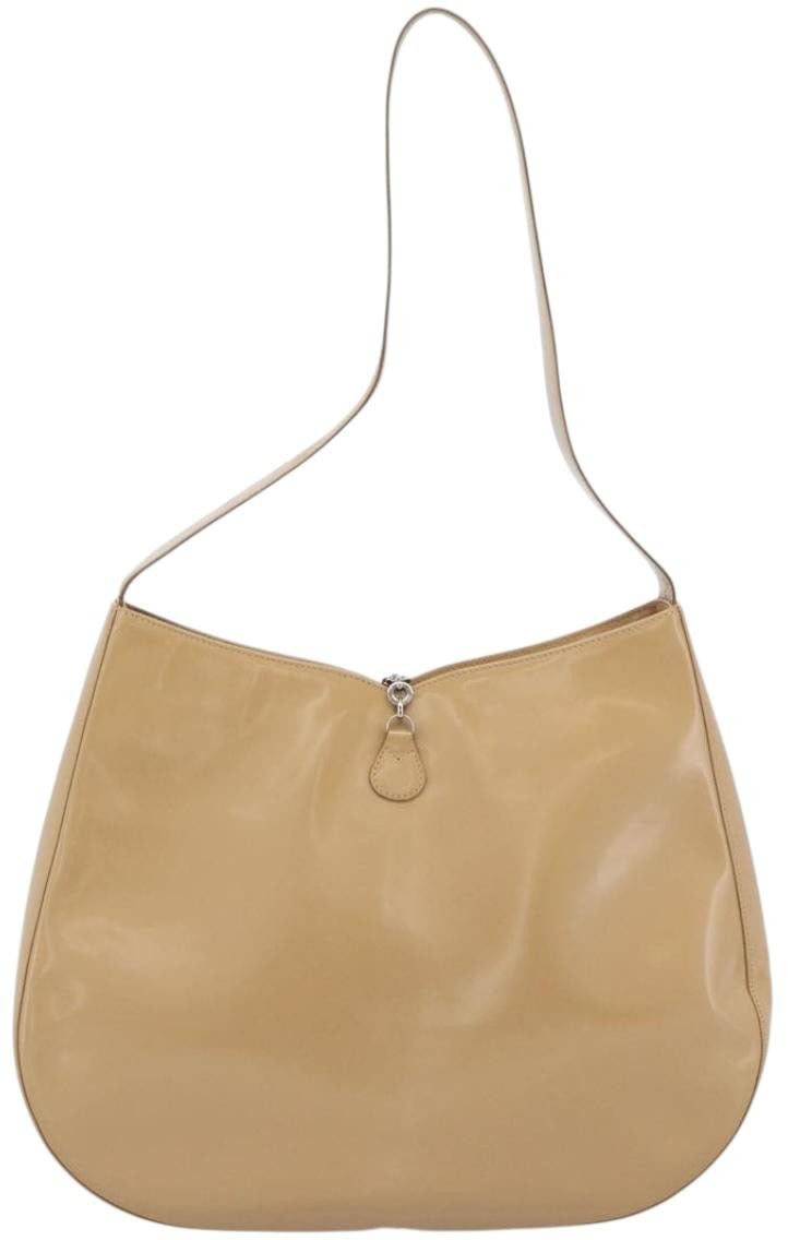 Salvatore Ferragamo Gancini Patent Leather Beige