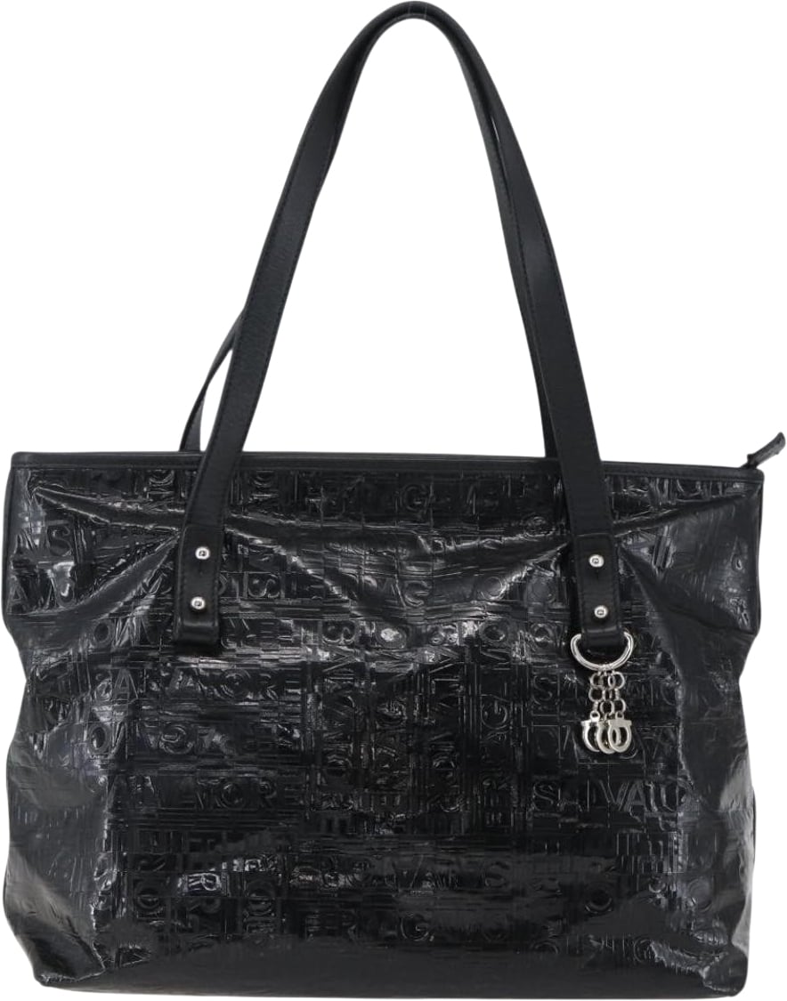 Salvatore Ferragamo Vintage Patent Leather Zwart