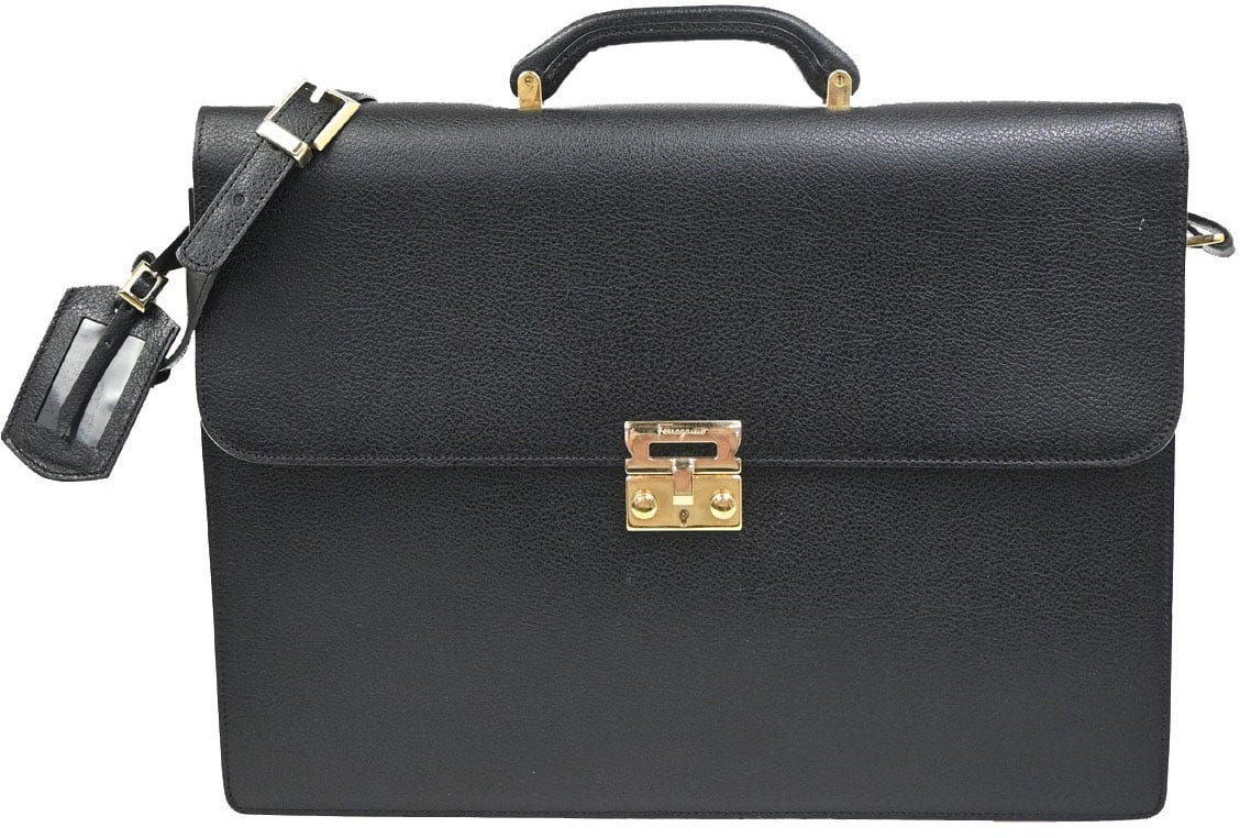 Salvatore Ferragamo Salvatore Ferragamo Revival Briefcase Leather Zwart