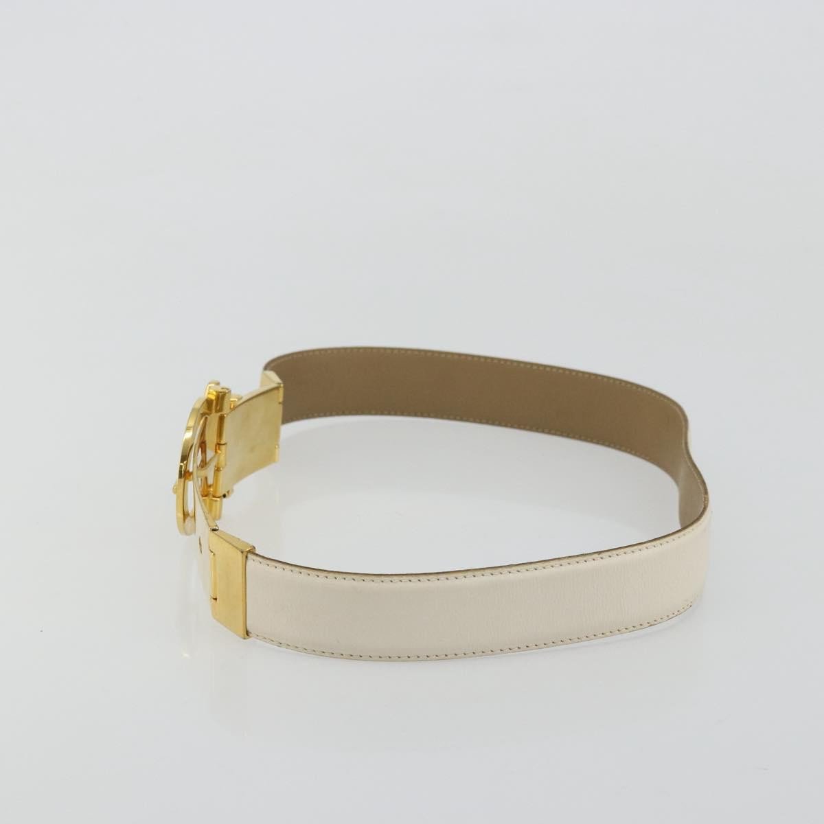 Salvatore Ferragamo Gancini Buckle Reversible Belt Leather Medium Wit