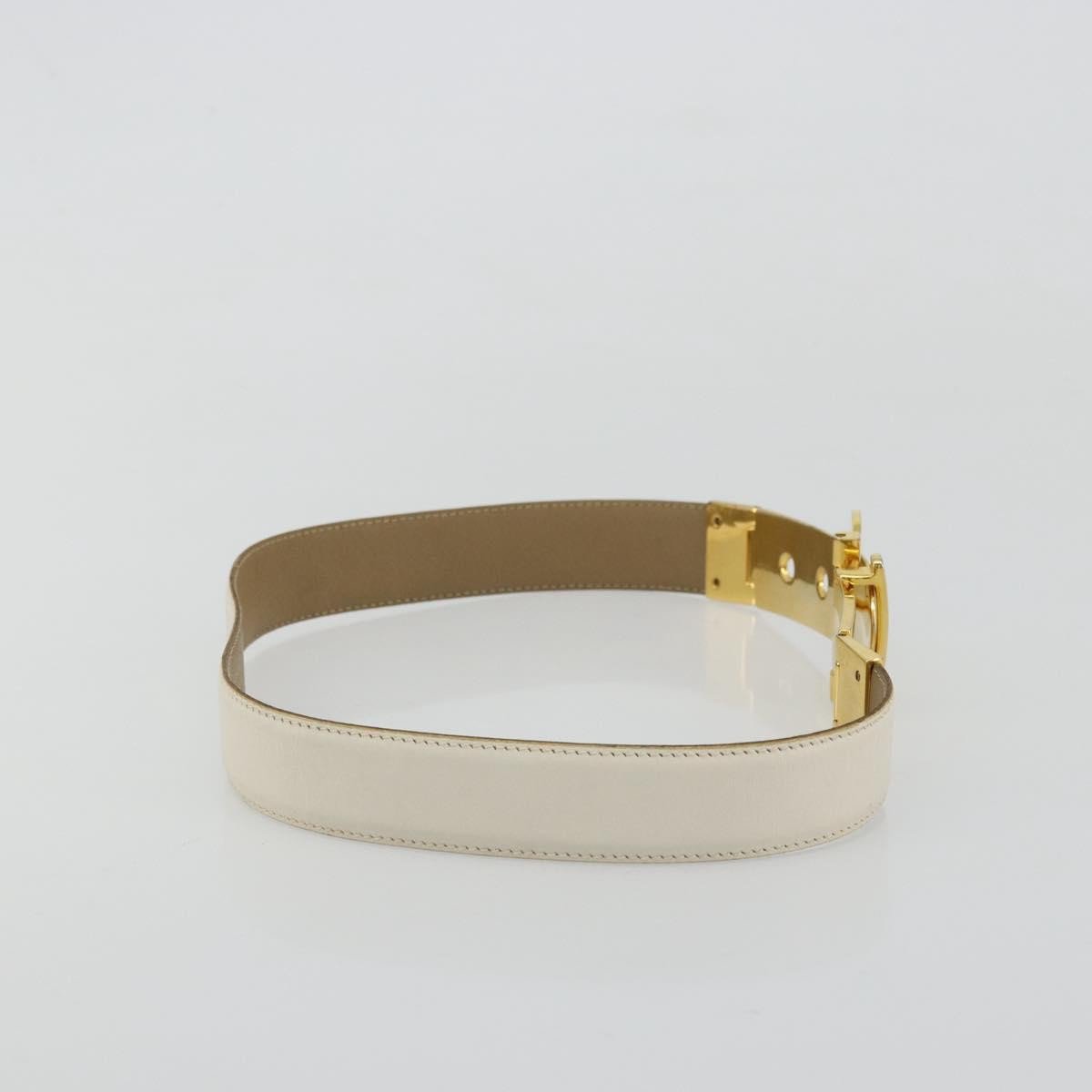 Salvatore Ferragamo Gancini Buckle Reversible Belt Leather Medium Wit