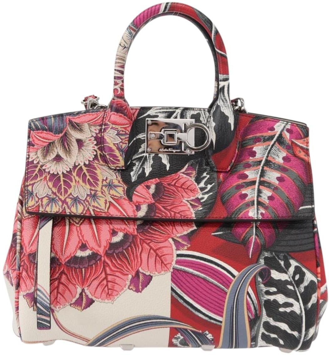 Salvatore Ferragamo Salvatore Ferragamo Studio Satchel Printed Leather Small Divers