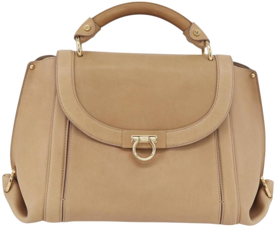 Salvatore Ferragamo Suzanna Satchel Smooth Leather Medium Beige