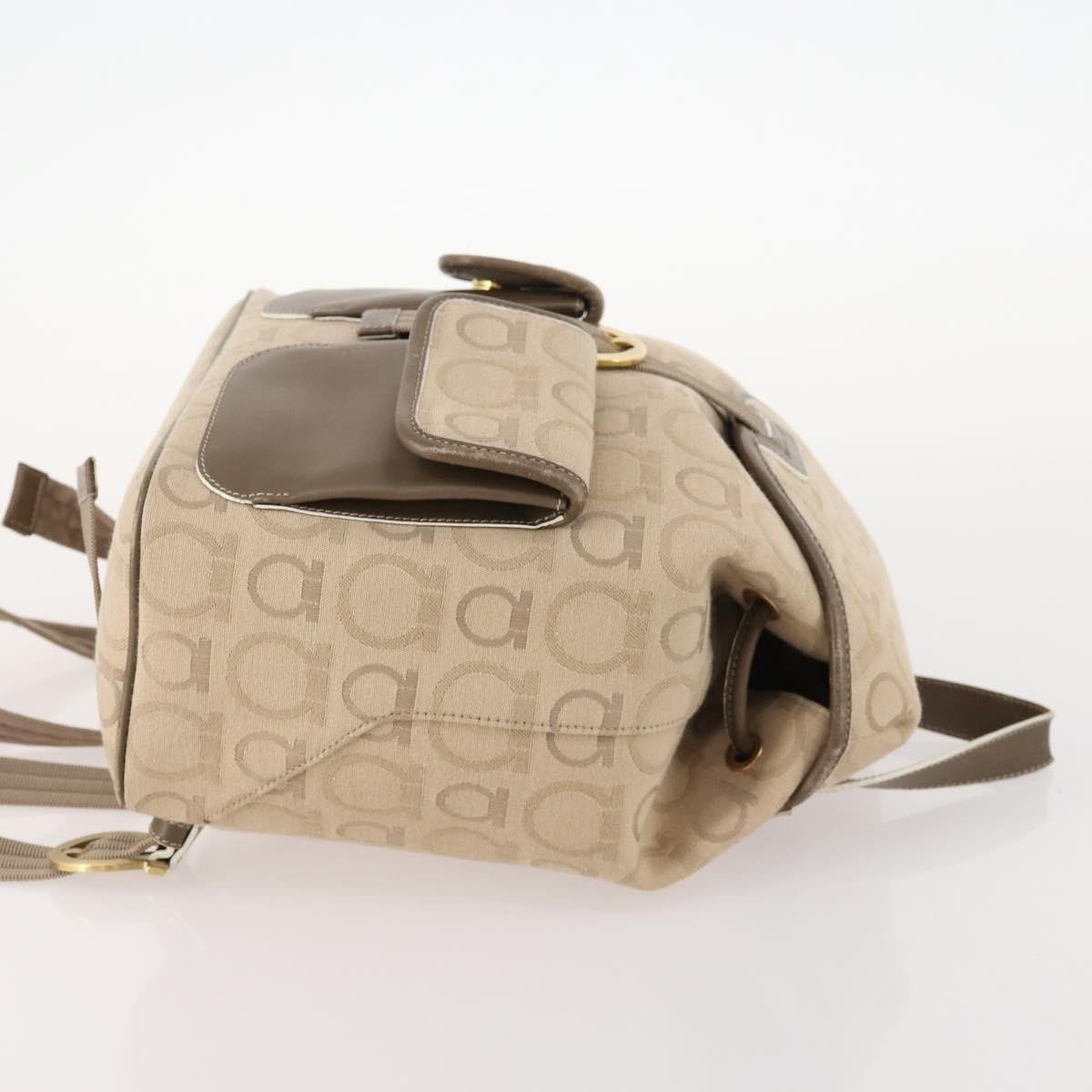 Salvatore Ferragamo Salvatore Ferragamo Gancini Backpack Canvas Beige
