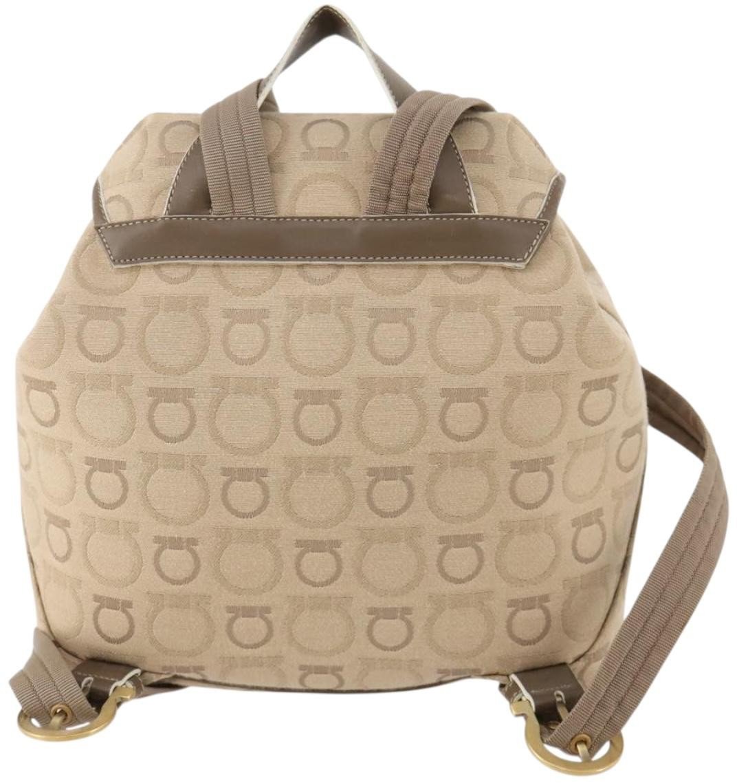 Salvatore Ferragamo Salvatore Ferragamo Gancini Backpack Canvas Beige