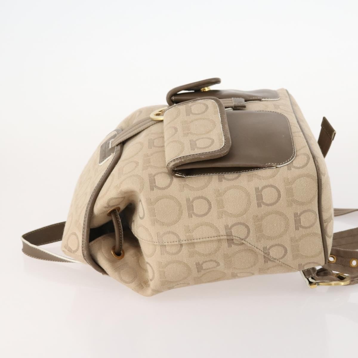 Salvatore Ferragamo Salvatore Ferragamo Gancini Backpack Canvas Beige