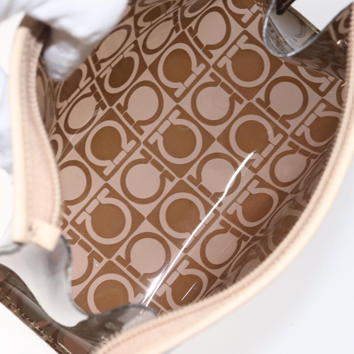 Salvatore Ferragamo Gancini Pouch Canvas Bruin