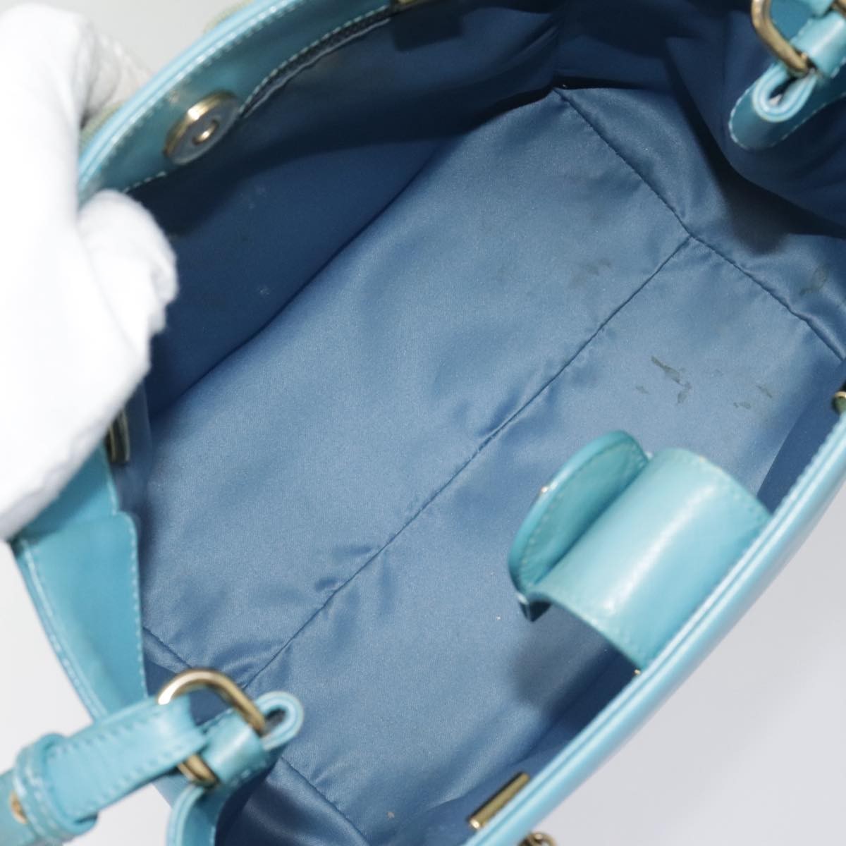 Salvatore Ferragamo Salvatore Ferragamo Vara Bow Chain Tote Leather Small Blauw