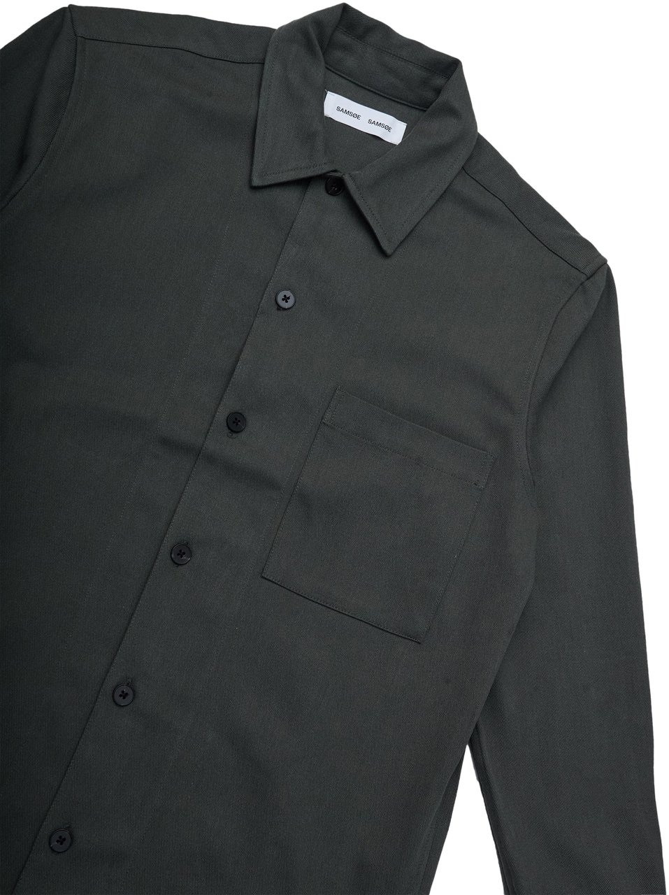 Samsøe Samsøe Camicia Overshirt Sadamon Verde Scuro Groen
