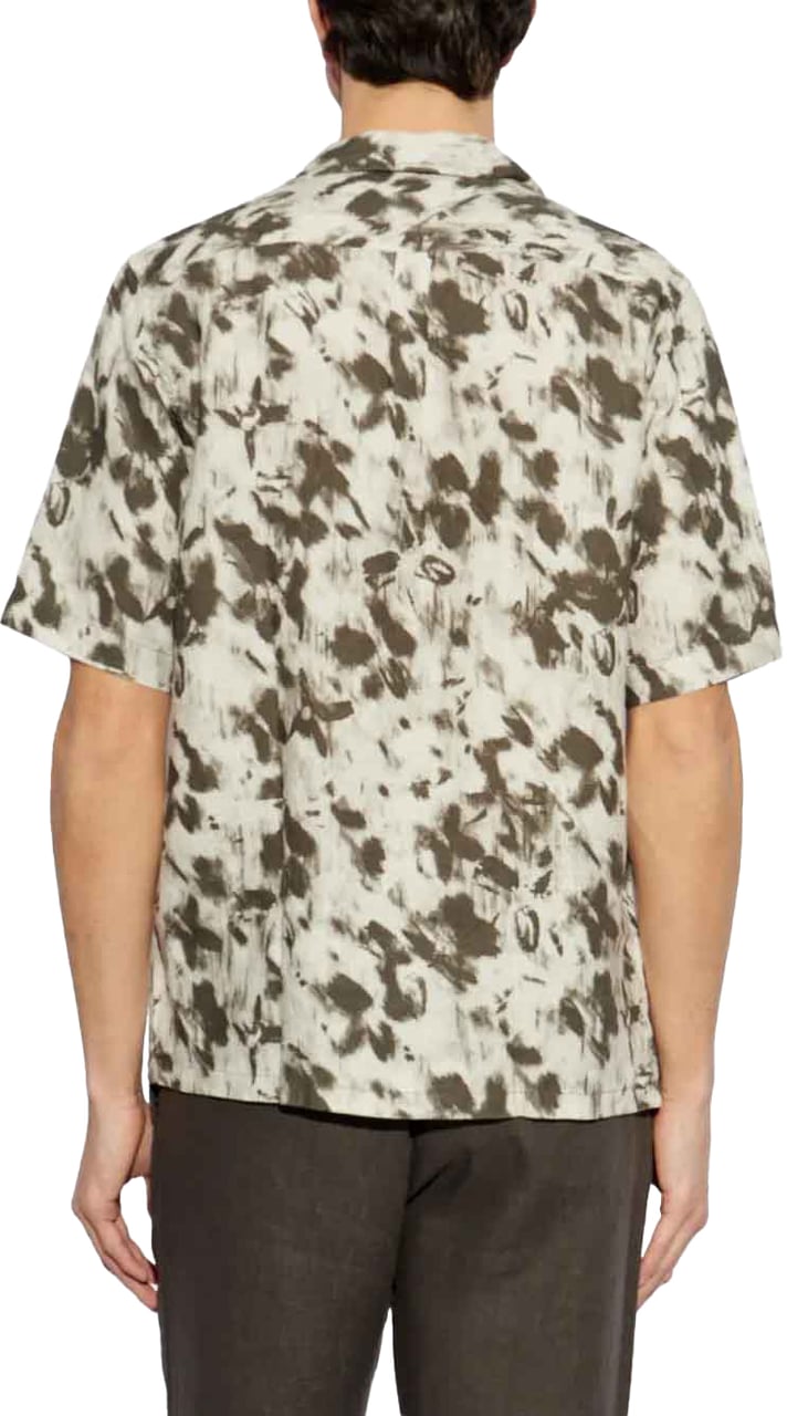 Samsøe Samsøe chemise a manches courtes a imprime Bruin
