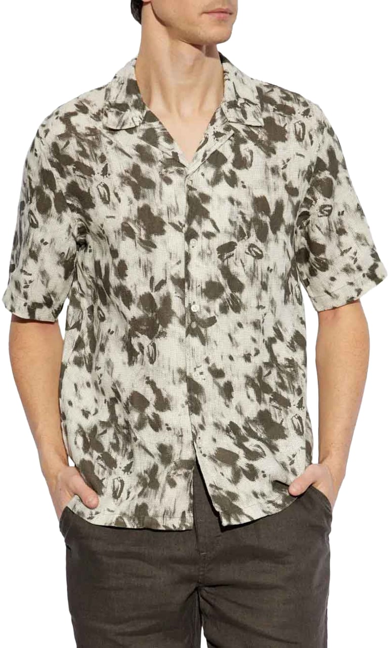 Samsøe Samsøe chemise a manches courtes a imprime Bruin