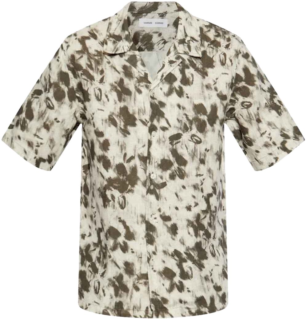 Samsøe Samsøe chemise a manches courtes a imprime Bruin