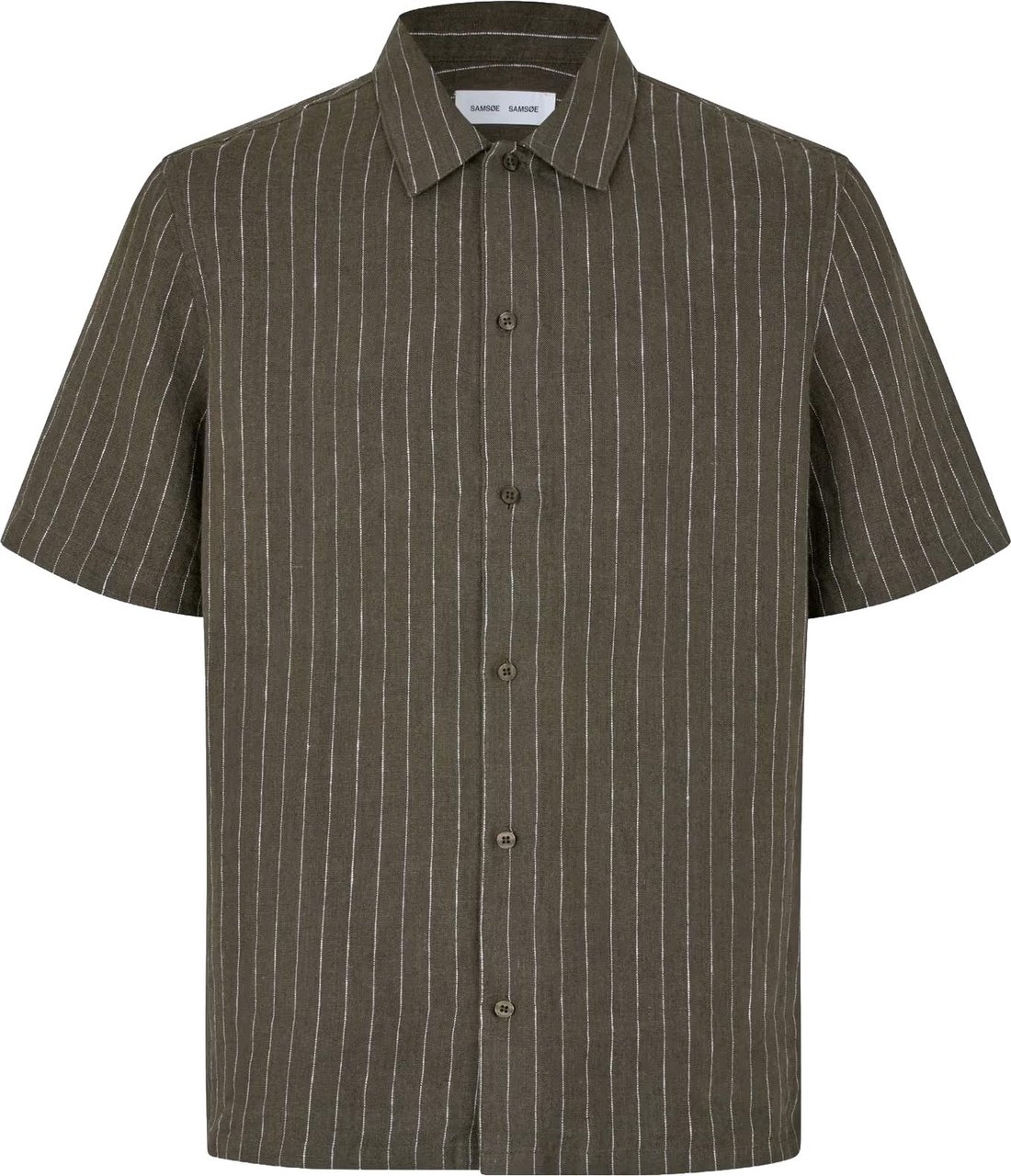 Samsøe Samsøe Samsoe Samsoe - Saavan JX shirt 14329 - M24100052 - CLR002576 Black olive stripe Groen