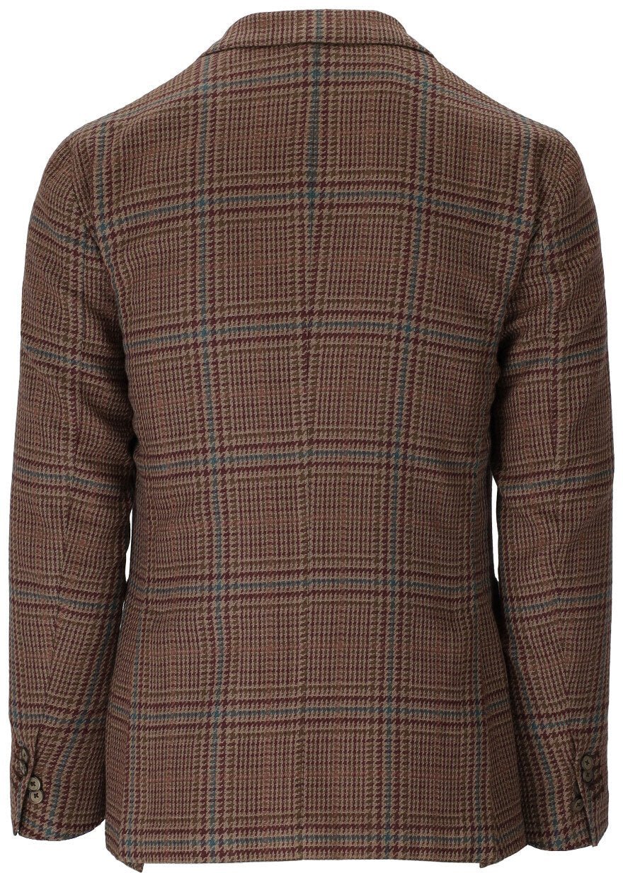 SANTANIELLO SANTANIELLO TARTAN SINGLE-BREASTED JACKET Bruin