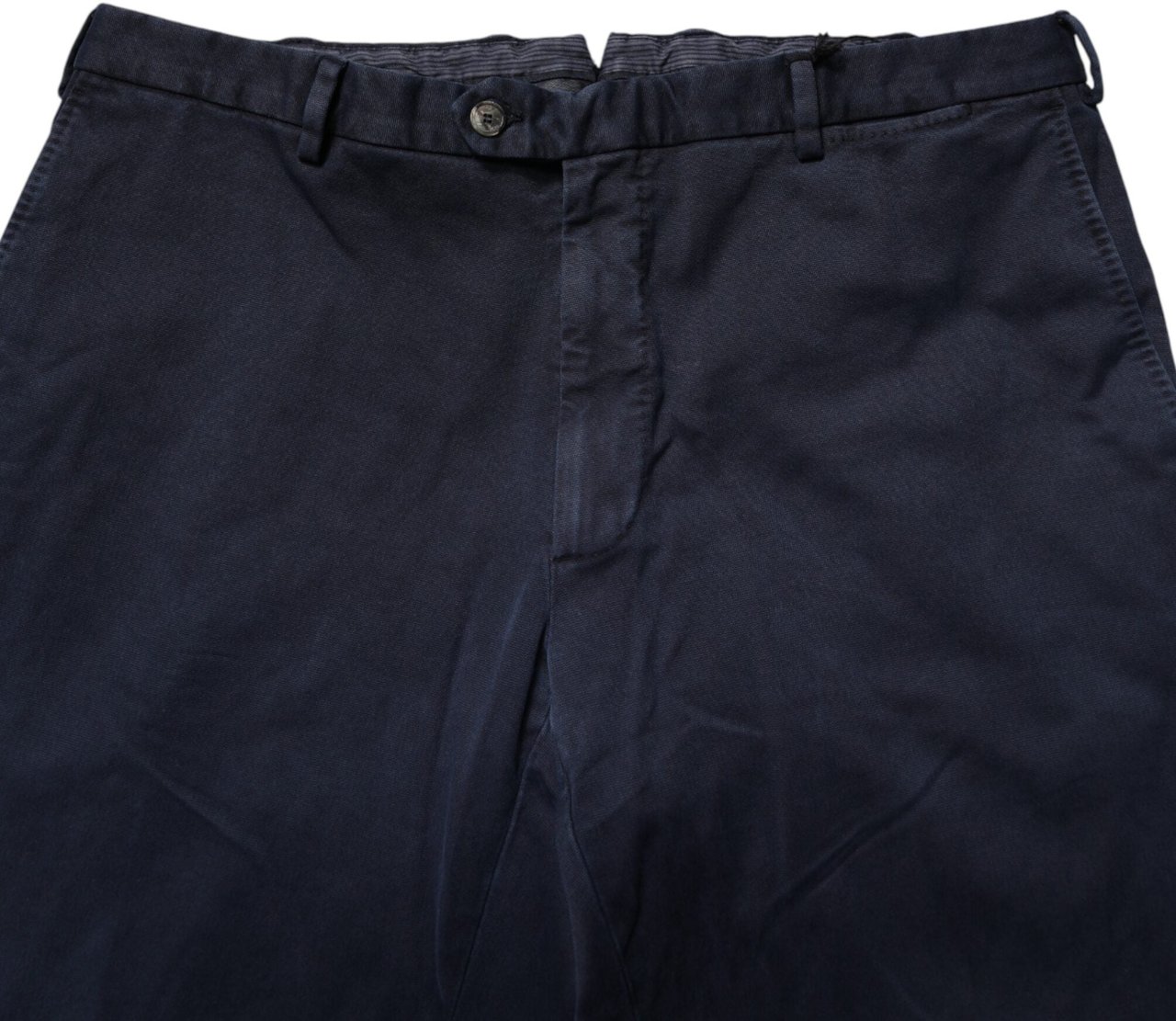 Santaniello Dark Blue Mid Waist Skinny Chino Trouser Pants Blauw