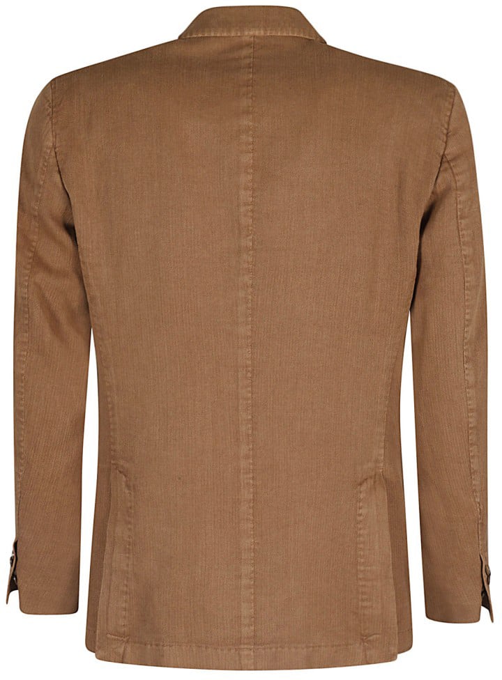 SANTANIELLO Single-Breasted Cotton Jacket Bruin