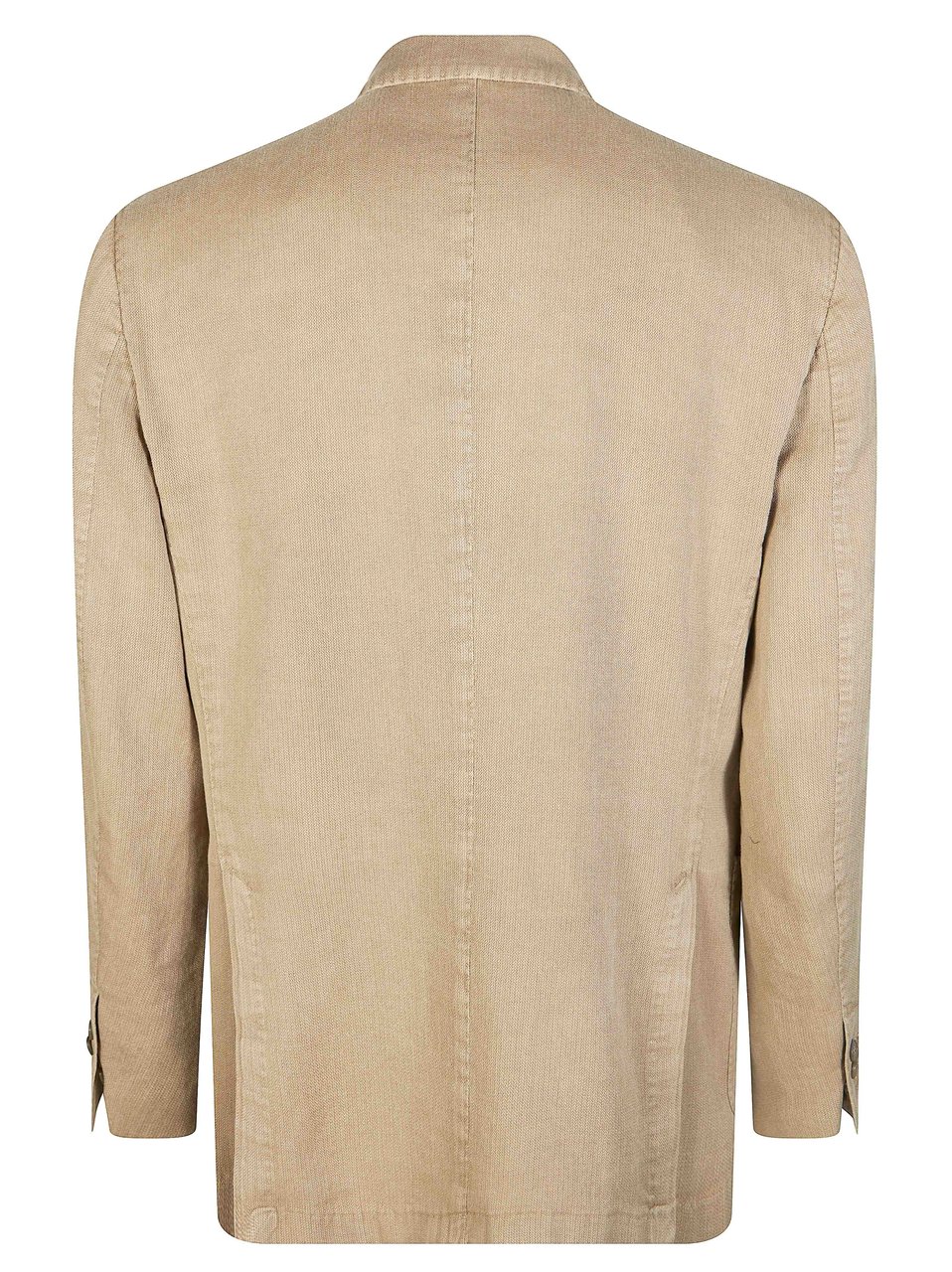 SANTANIELLO Men Cotton Ramie Linen Unstructured Blazer Neutraal