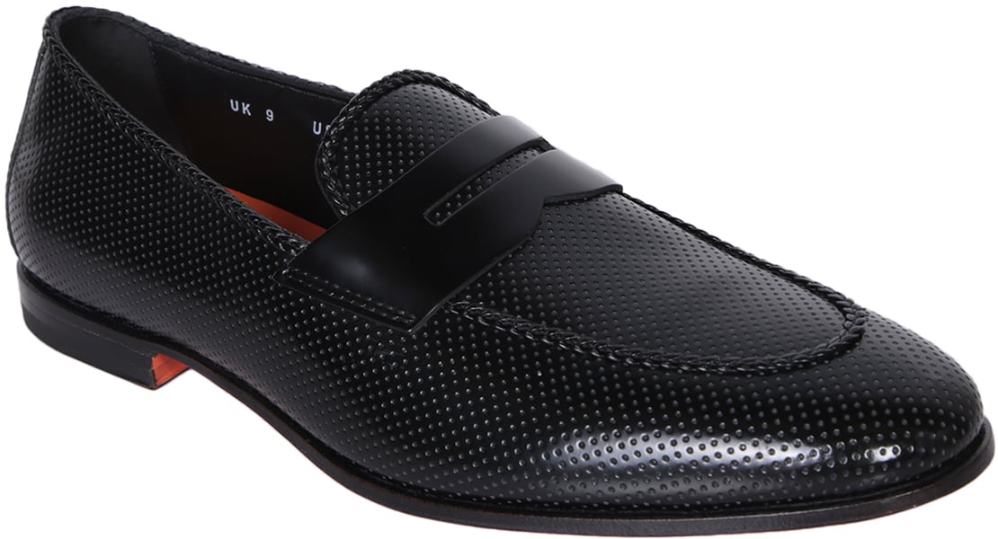 Santoni SANTONI Black Loafers Zwart