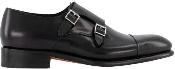 Santoni Double Buckle Goodyear Zwart