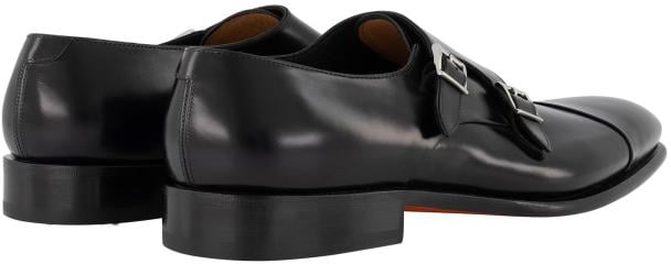 Santoni Double Buckle Goodyear Zwart