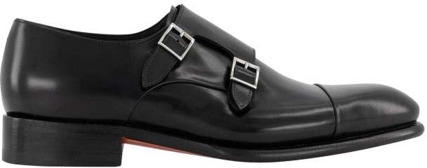 Santoni Double Buckle Goodyear Zwart