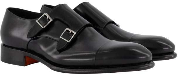 Santoni Double Buckle Goodyear Zwart