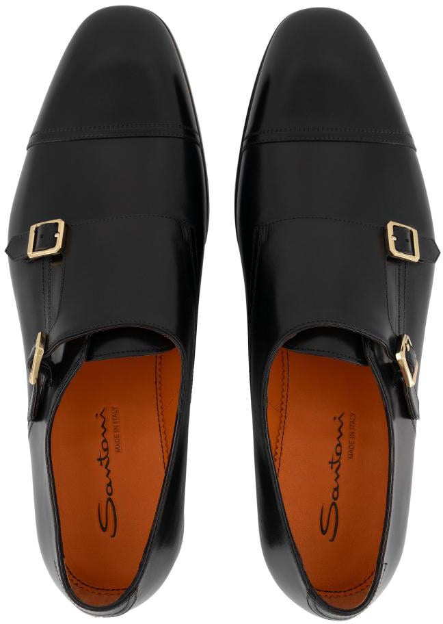 Santoni Double Buckle Zwart
