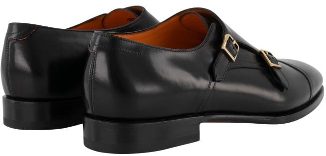 Santoni Double Buckle Zwart