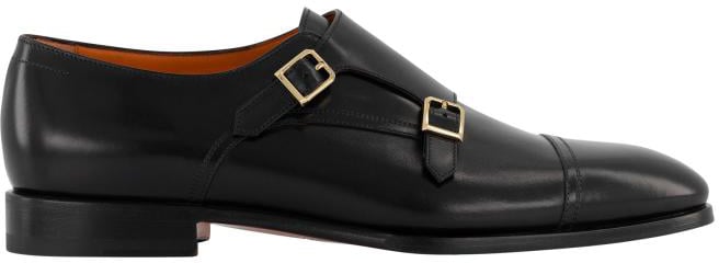 Santoni Double Buckle Zwart