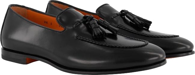 Santoni Tassel Loafer Zwart
