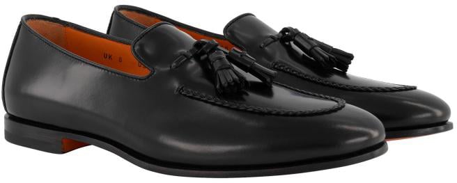 Santoni Tassel Loafer Zwart
