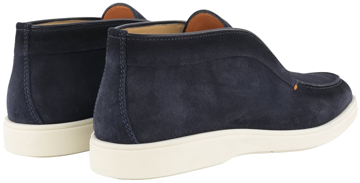 Santoni Detroit Instappers Van Suède Blauw