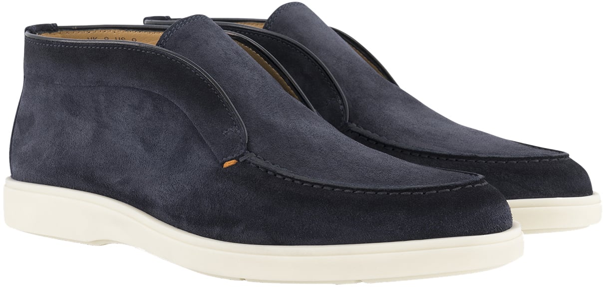 Santoni Detroit Instappers Van Suède Blauw