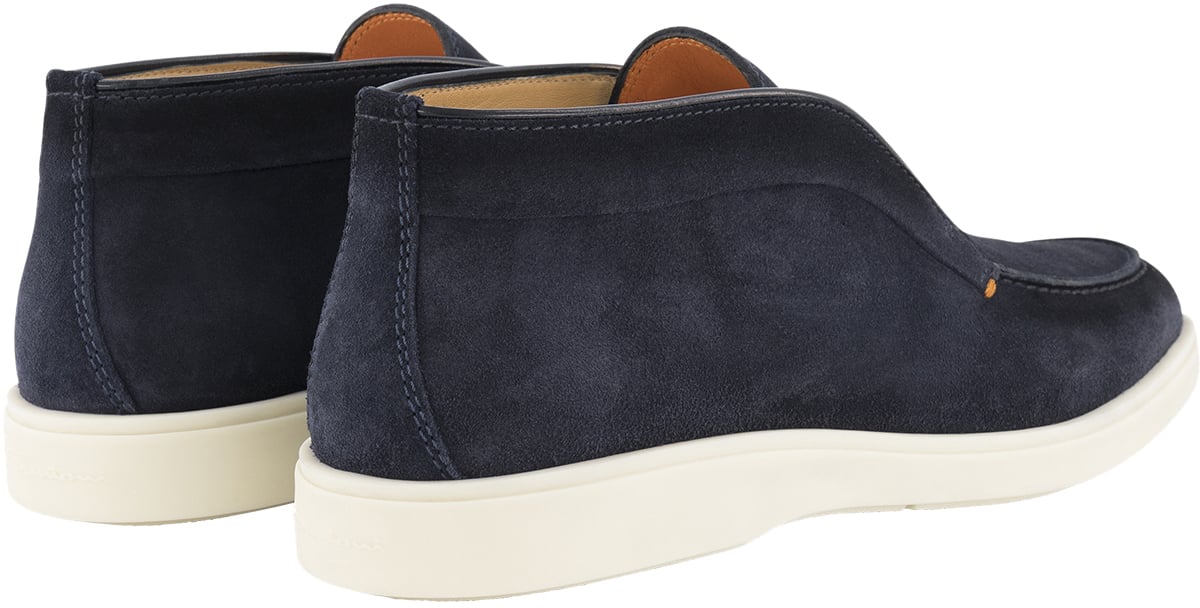 Santoni Detroit Instappers Van Suède Blauw