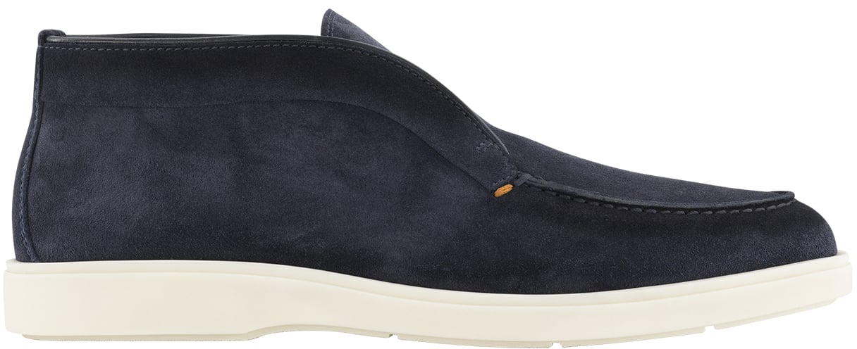 Santoni Detroit Instappers Van Suède Blauw
