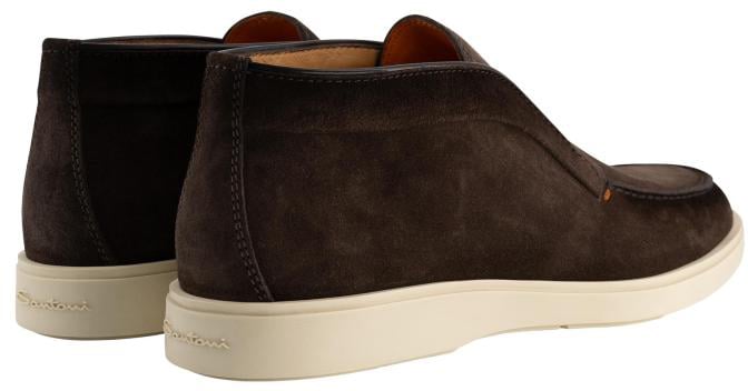 Santoni Detroit Instappers Van Suède Bruin