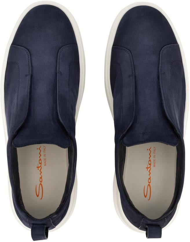 Santoni Victory Sneakers Van Nubuck Blauw