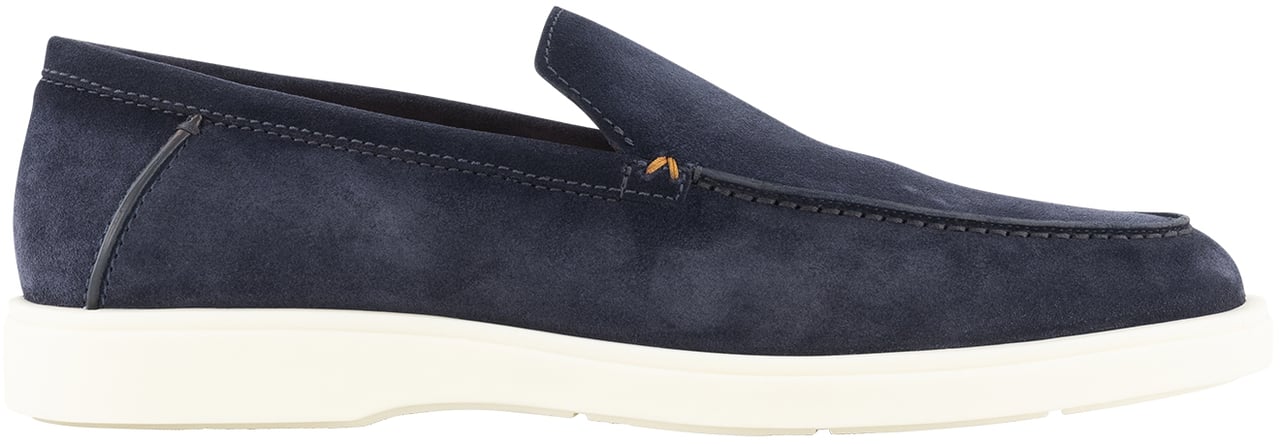 Santoni Detroit Instappers Van Suède Blauw