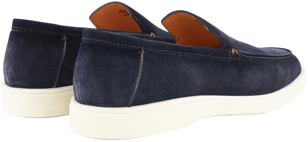 Santoni Detroit Instappers Van Suède Blauw