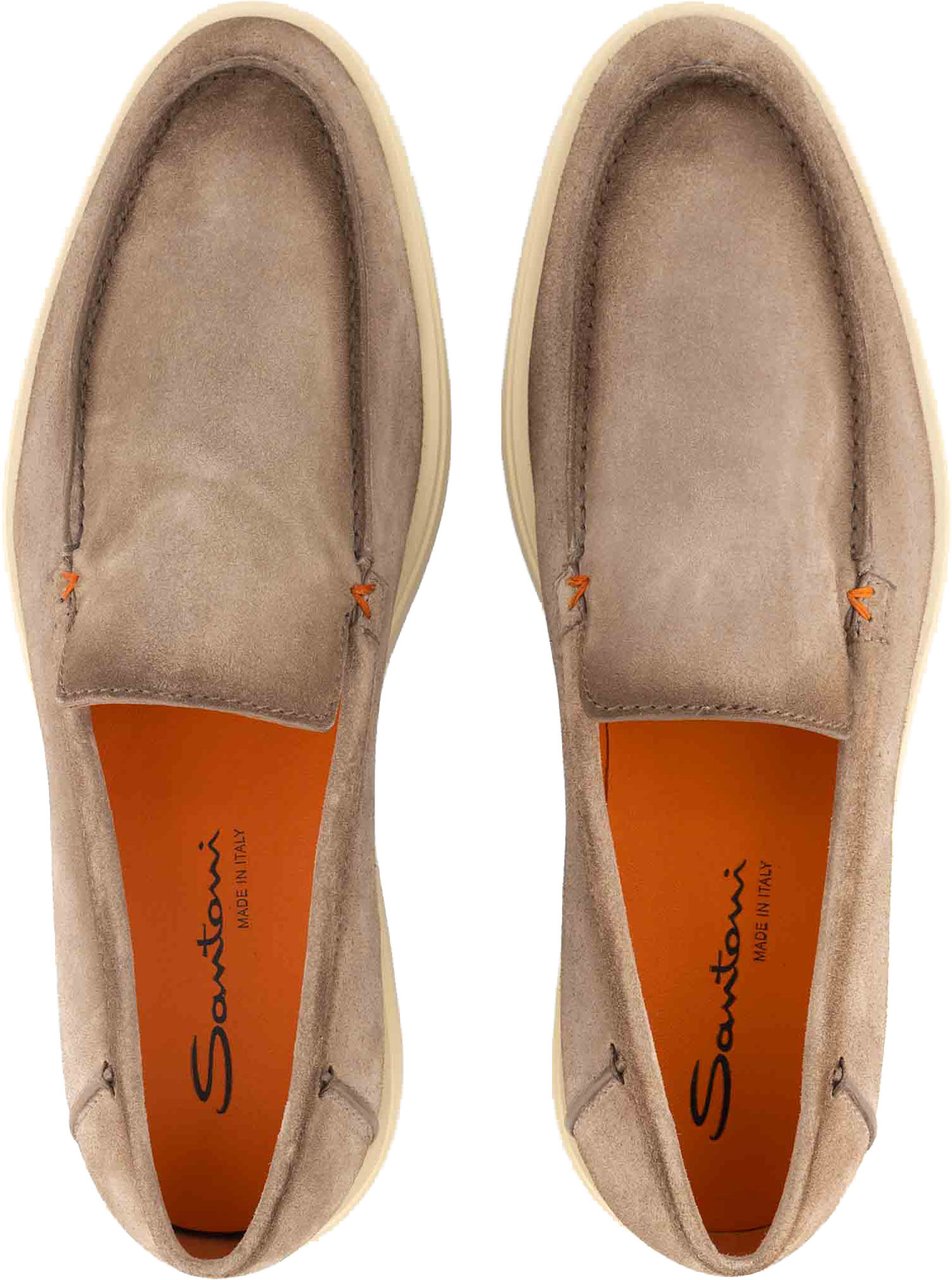 Santoni Detroit Instappers Van Suède Beige
