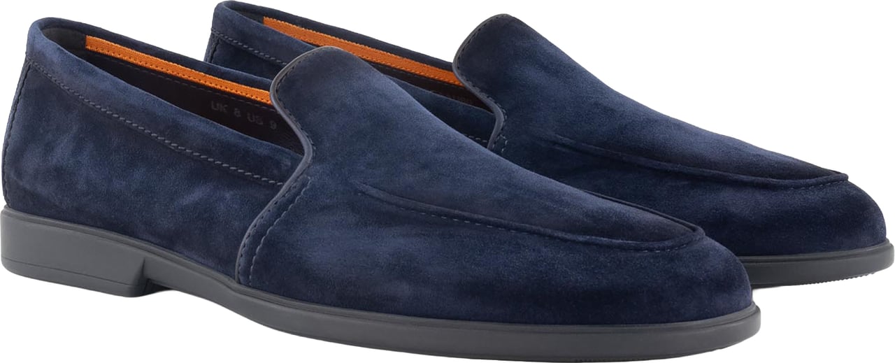 Santoni Loafers Van Suède Blauw
