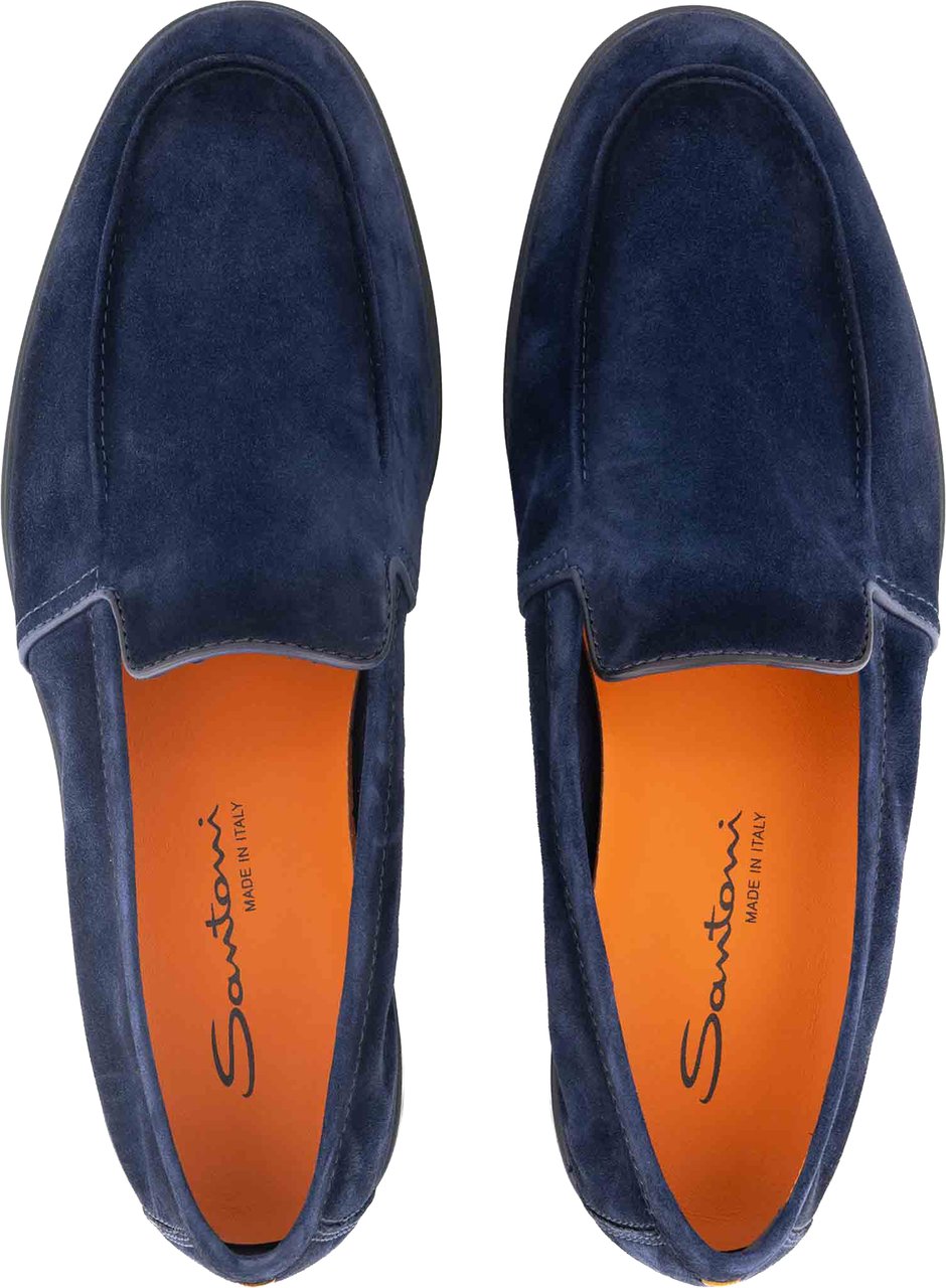 Santoni Loafers Van Suède Blauw