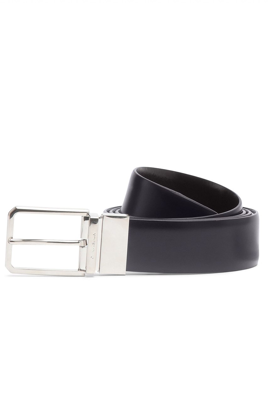 Santoni Adjustable Antiqued Leather Belt Grijs
