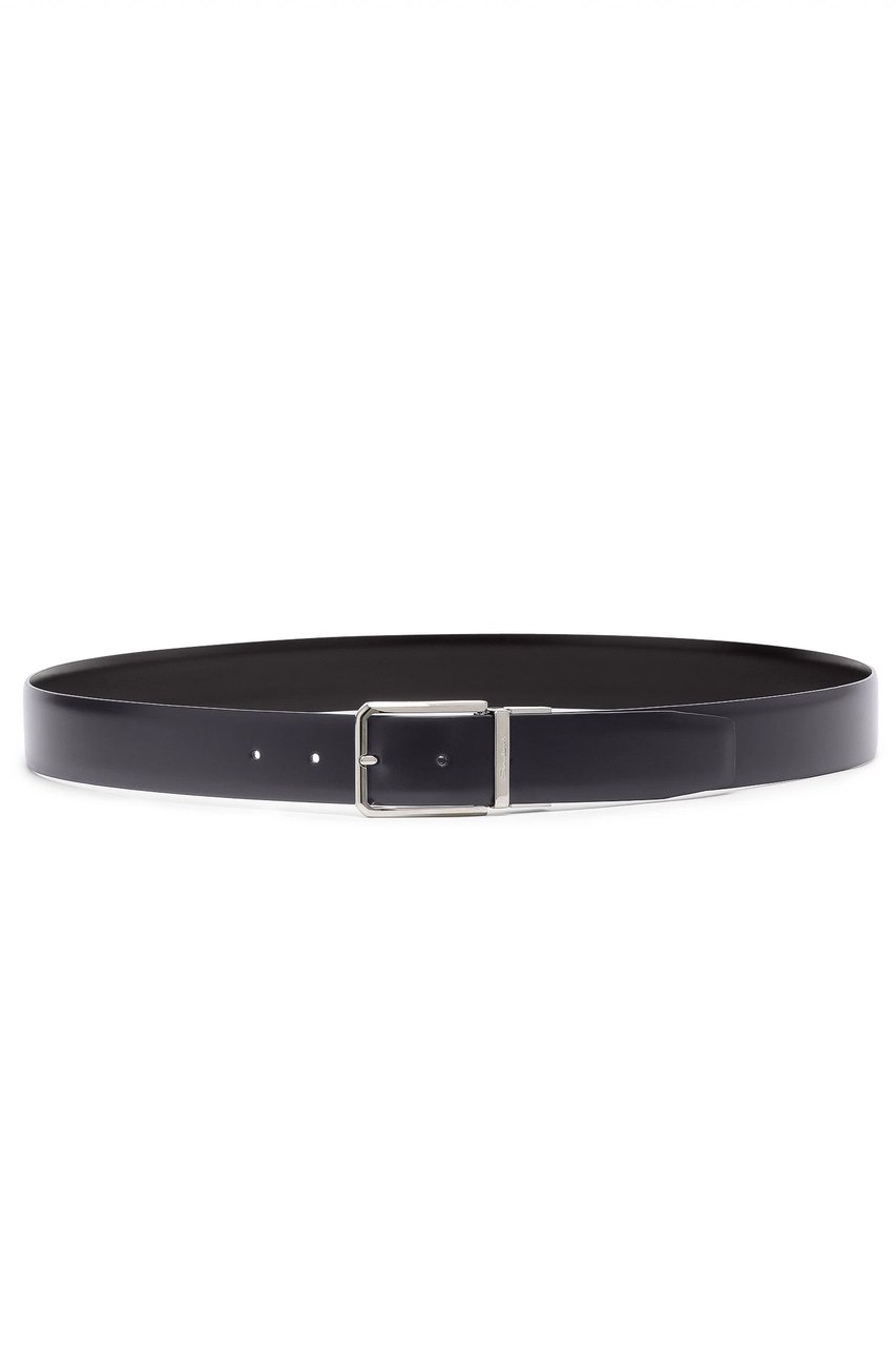 Santoni Adjustable Antiqued Leather Belt Grijs