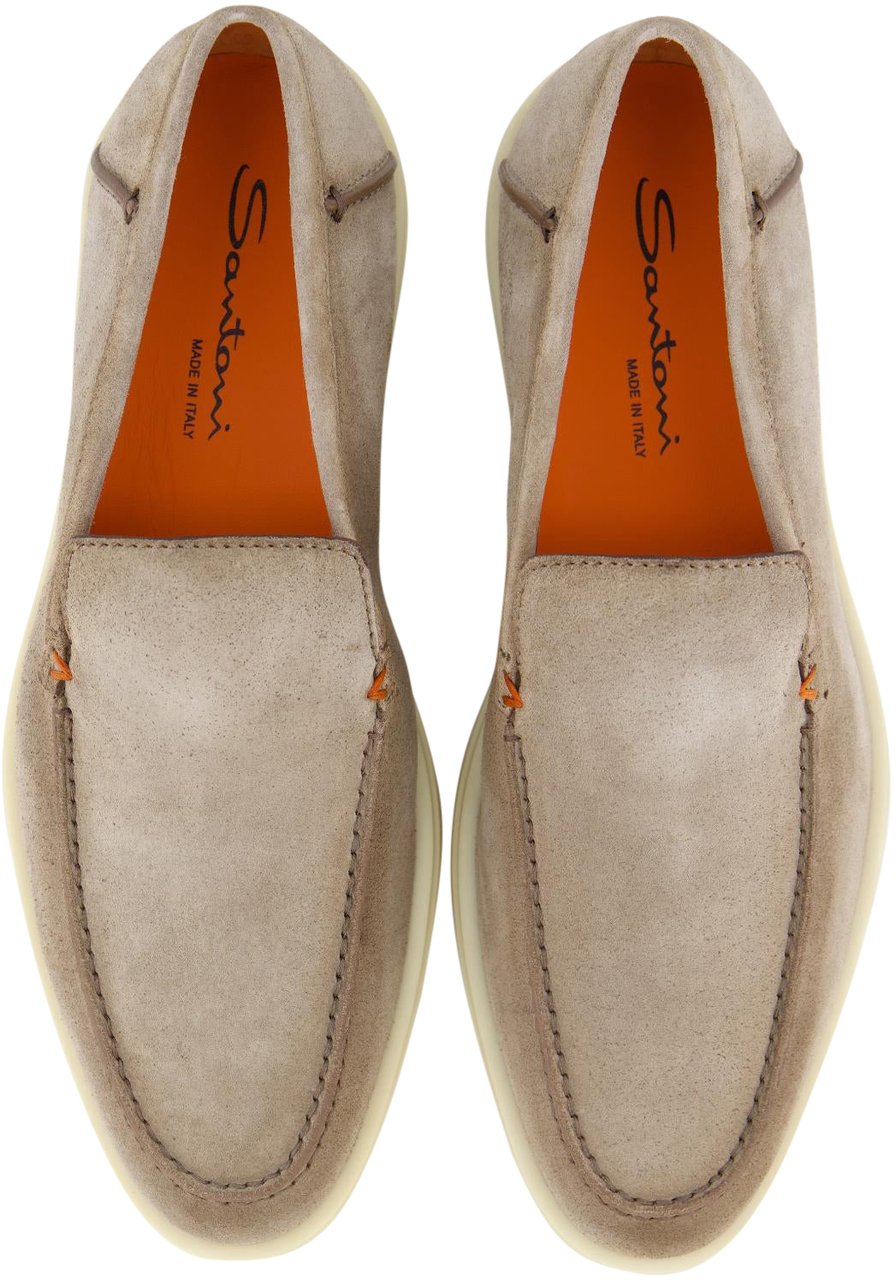 Santoni Men’s suede loafer Wit
