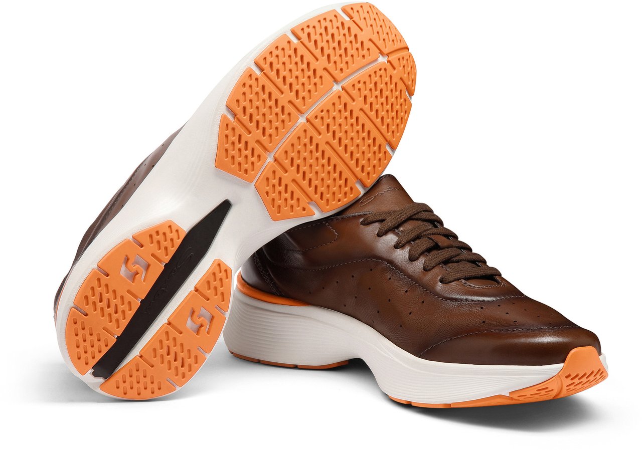 Santoni Men's leather sneaker Wit