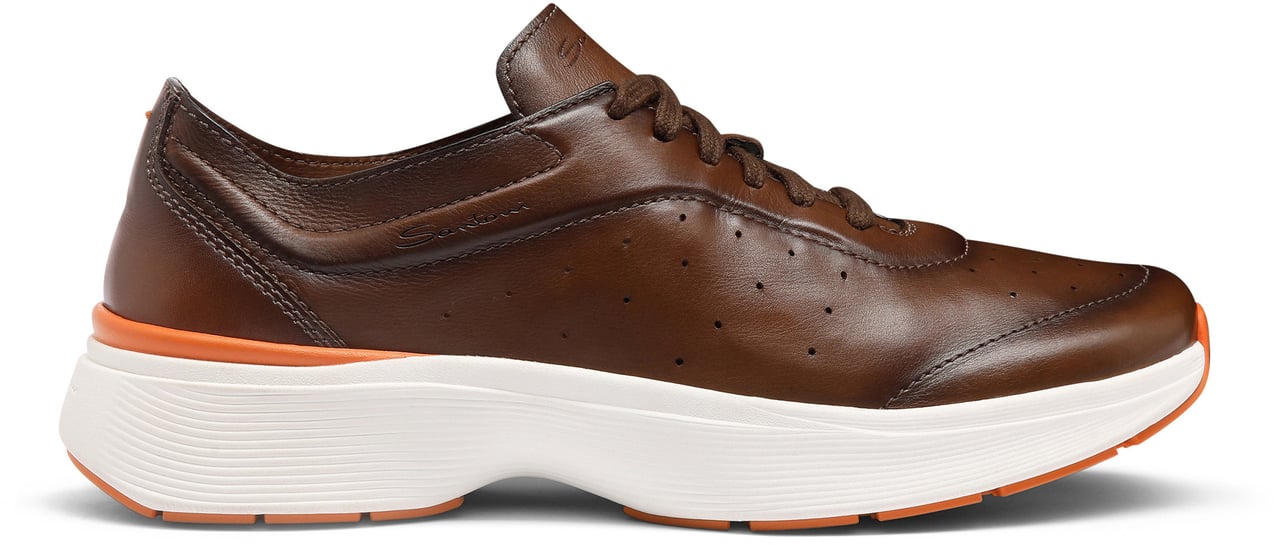 Santoni Men's leather sneaker Wit