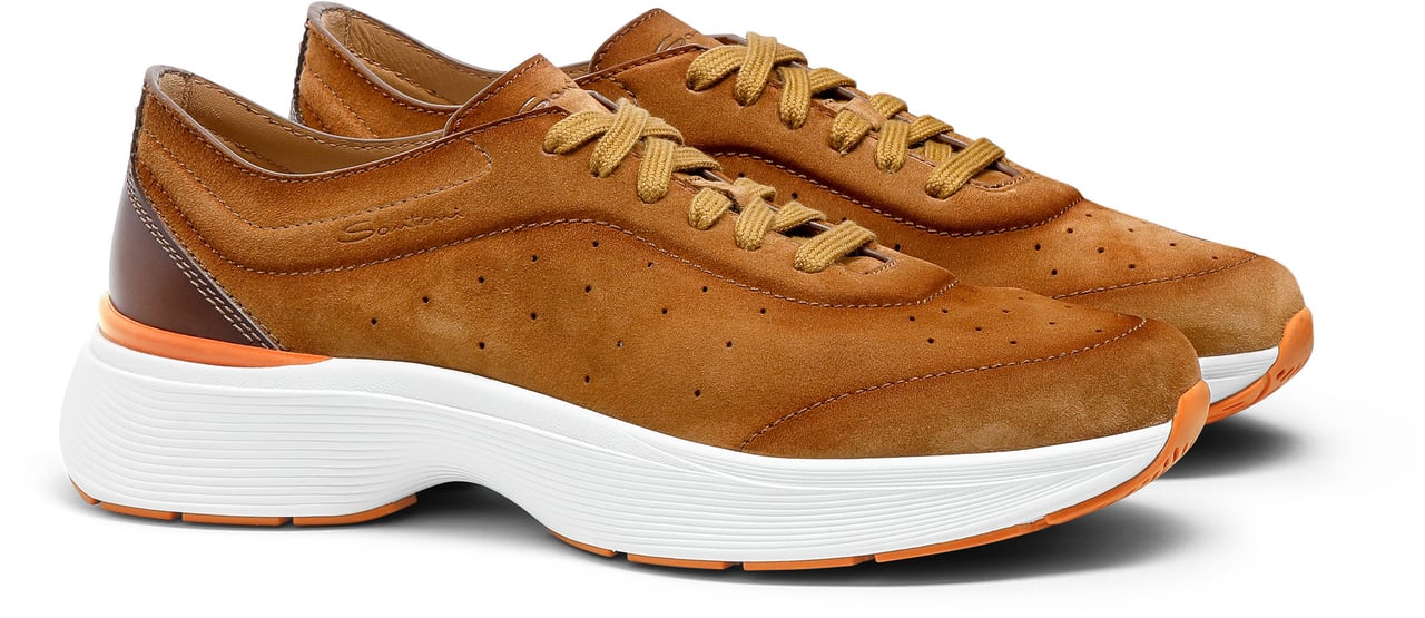 Santoni Men's leather sneaker Wit