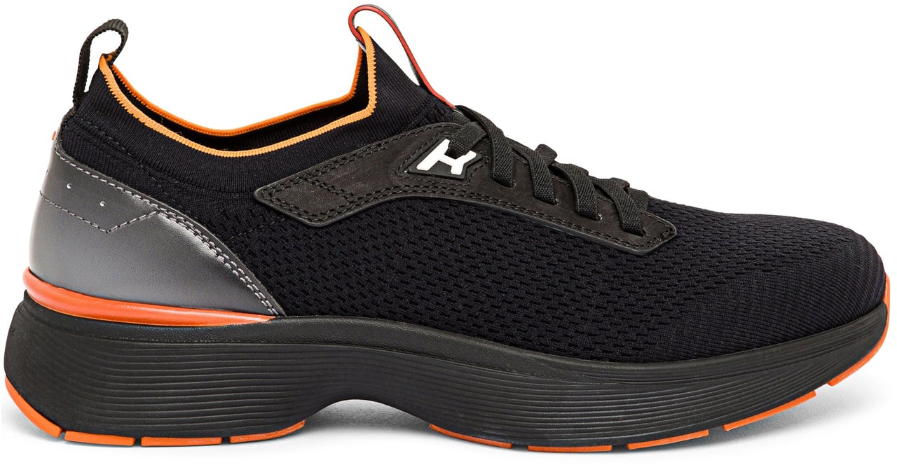 Santoni Men's fabric and leather Bounce sneaker Wit
