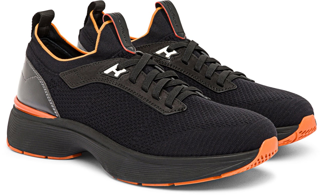 Santoni Men's fabric and leather Bounce sneaker Wit